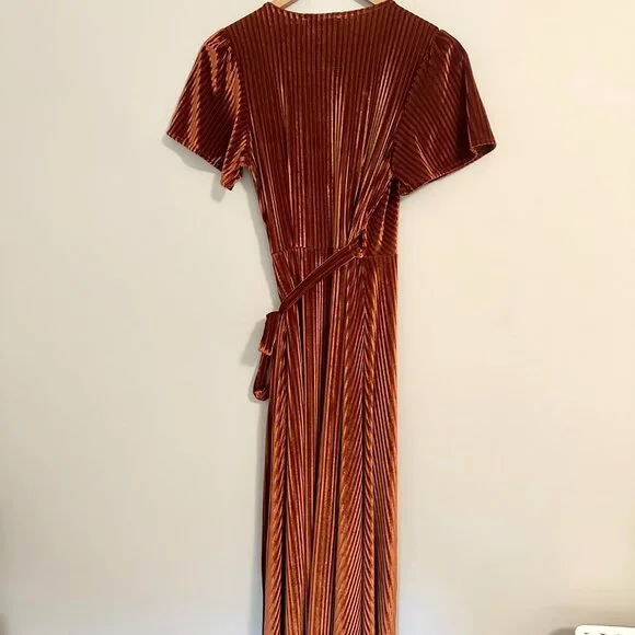 Baltic Born Andi Velvet Ribbed Wrap Maxi Dress - XS - Picture 6 of 6